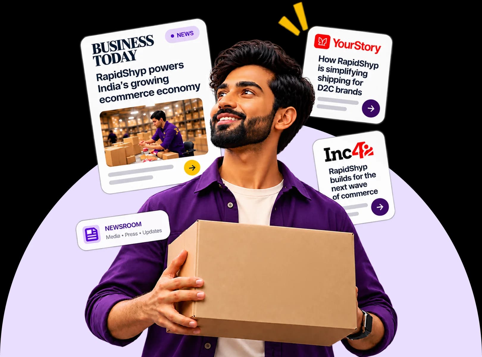 RapidShyp team member working on the shipping dashboard