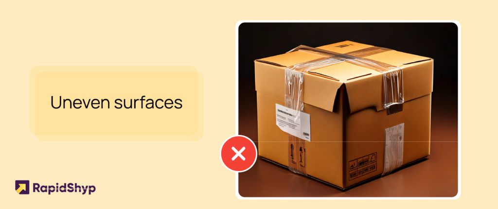 Shipping labels over uneven surfaces